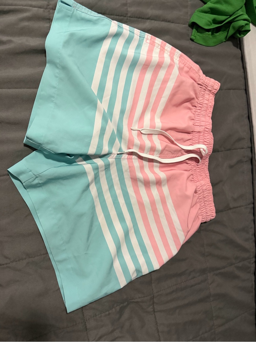 chubbies Pink & Aqua Striped Swim Trunks
